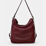 Bolso multifuncional en piel burdeos