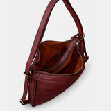 Bolso multifuncional en piel burdeos