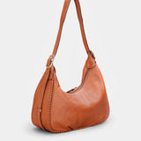 Bolso de hombro en piel cognac