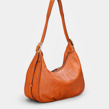 Bolso de hombro en piel cognac
