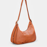 Bolso de hombro en piel cognac