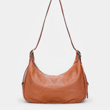 Bolso de hombro en piel cognac