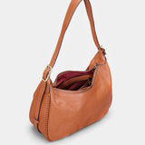 Bolso de hombro en piel cognac