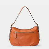 Bolso de mano en piel  cognac