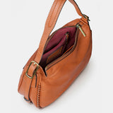 Bolso de mano en piel  cognac