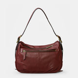 Bolso de mano en piel burdeos