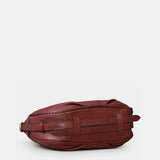 Bolso de mano en piel burdeos