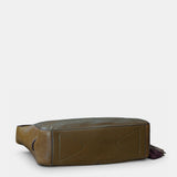 Bolso de hombro en piel troquelada verde
