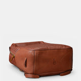 Mochila en piel troquelada cognac