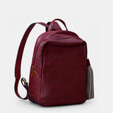 Mochila en piel troquelada burdeos