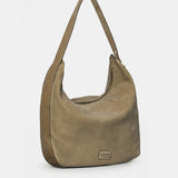 Bolso de hombro en serraje taupe