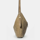 Bolso de hombro en serraje taupe