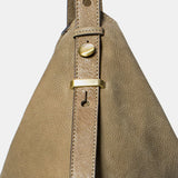 Bolso de hombro en serraje taupe