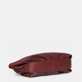 Burgundy suede shopper bag.