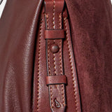 Burgundy suede shopper bag.