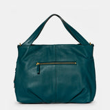 Blue suede shopper bag.