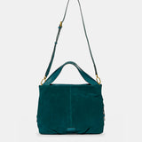 Blue suede shopper bag.
