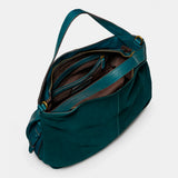 Blue suede shopper bag.