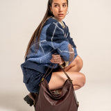 Bolso multifuncional en piel burdeos