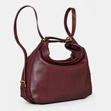 Bolso multifuncional en piel burdeos