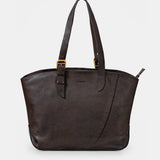 Braune Leder-Shopper.