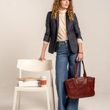 Shopper en piel rojo