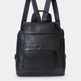 Rucksack aus schwarzem Leder.