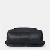 Rucksack aus schwarzem Leder.