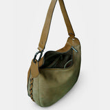 Bolso de hombro en serraje verde