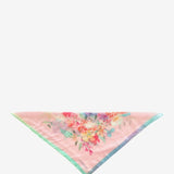 Women's silk bandana with floral print in pink