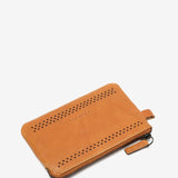 Monedero de hombre de piel troquelada en cognac