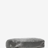 Bolso de fiesta hobo de mujer de malla metálica en plata