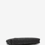 Women's flat jacquard toiletry bag in black