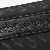 Women's flat jacquard toiletry bag in black