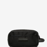 Women's toiletry bag in black recycled materials