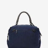 Women's bowling bag for i-Pad with braided handle in blue