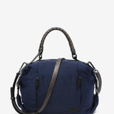 Women's bowling bag for i-Pad with braided handle in blue