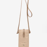 Women's mobile phone bag with beige sheepskin