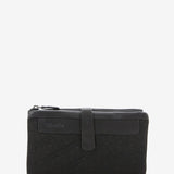 Große Damenhandtasche aus schwarzem Jacquard.