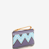 Women's purse with geometric print in lilac