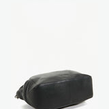 Women's leather bowling bag in black