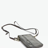 Green leather women's mobile phone bag