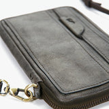 Green leather women's mobile phone bag