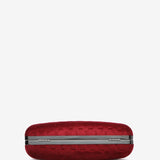 Burgundy velvet clutch