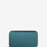 Rectangular green velvet clutch