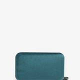 Rectangular green velvet clutch