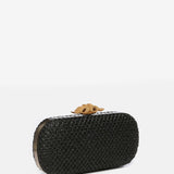 Black braided clutch