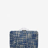 Quadratischer Clutch in Blau.