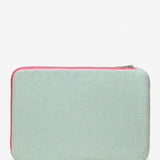 Laptop sleeve in green fabric