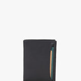 Cartera de hombre con monedero de piel en negro